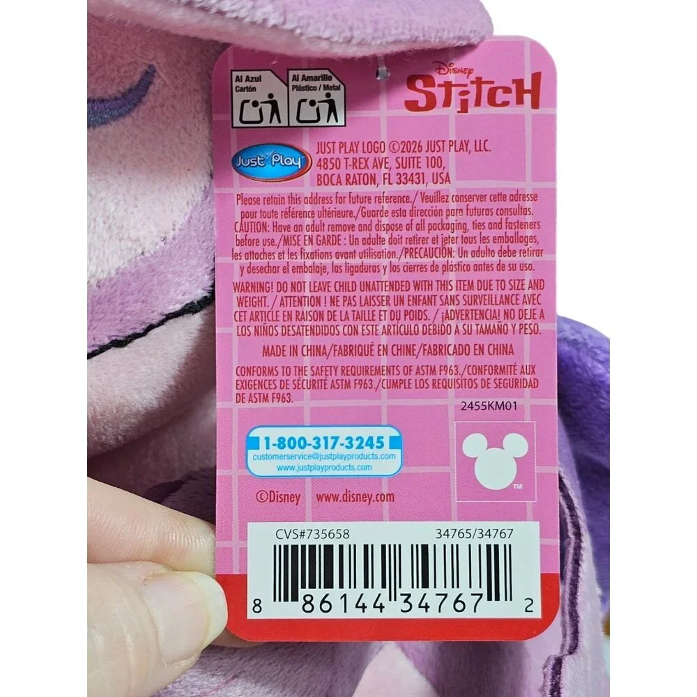 Disney Angel Valentine’s Day Plush (Experiment 624) Holding Heart Brand New - Picture 8 of 9